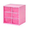 Transparent Desktop Small Objects Compartment Drawer Organizer Hair Accessories Storage Case, Color: 6 Grids Rose
