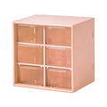 Transparent Desktop Small Objects Compartment Drawer Organizer Hair Accessories Storage Case, Color: 6 Grids Pink