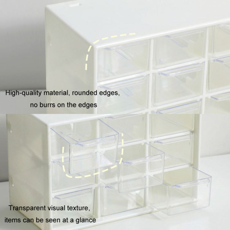 Transparent Desktop Small Objects Compartment Drawer Organizer Hair Accessories Storage Case, Color: 9 Grids White