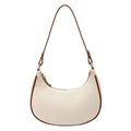 Niche Crescent Women Armpit Bag Single Shoulder Handbag(Beige With Brown)