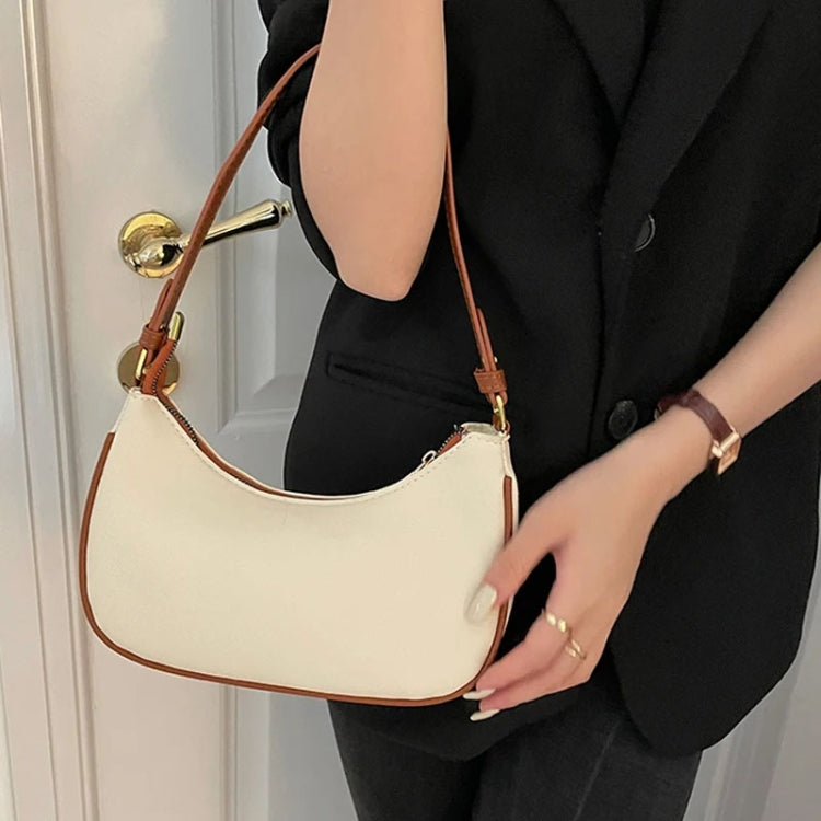 Niche Crescent Women Armpit Bag Single Shoulder Handbag(Black)