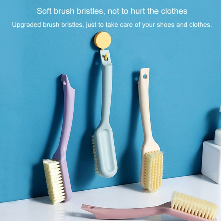 Household Long Handle Shoe Brush Hangable Multi-functional Soft Bristle Cleaning Brush(Khaki)