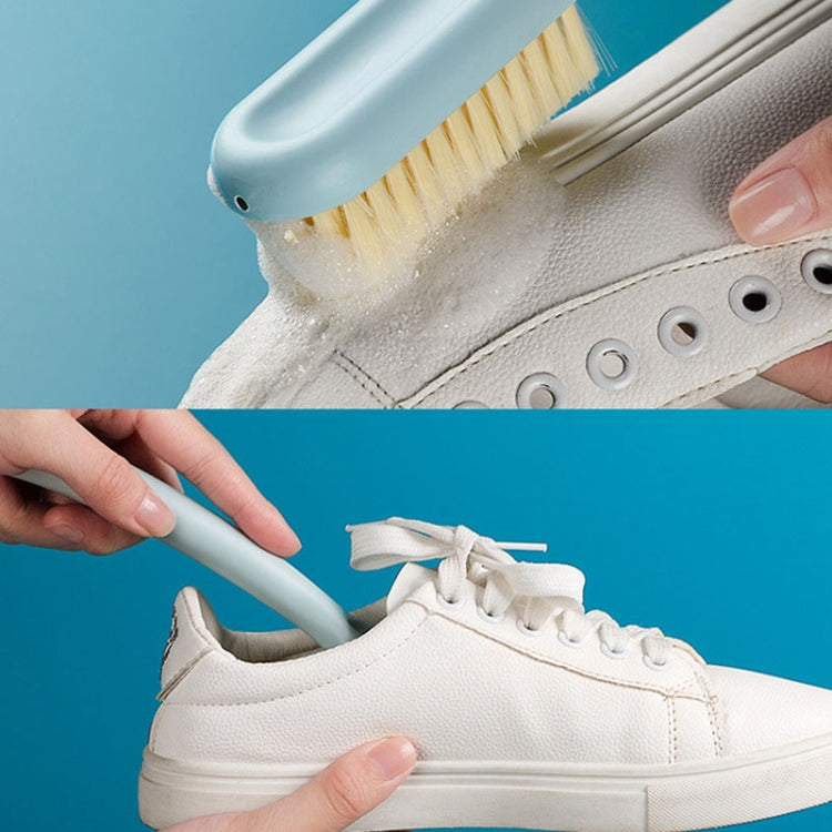 Household Long Handle Shoe Brush Hangable Multi-functional Soft Bristle Cleaning Brush(Khaki)