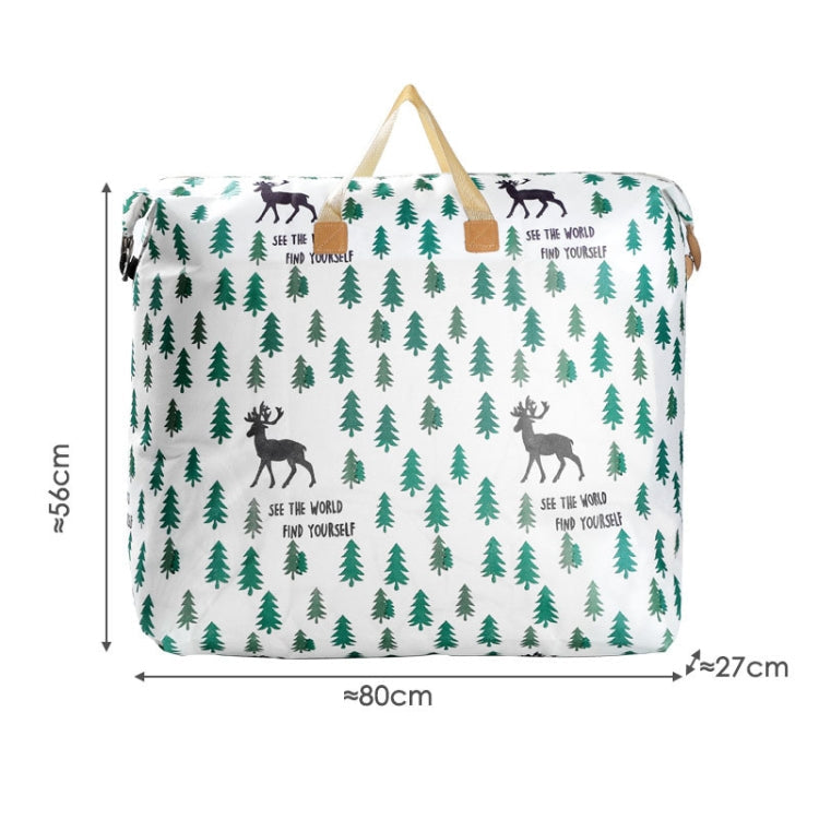 Clothes Quilt Storage Bag Large Capacity Waterproof Moistureproof Moving Luggage Bag, Style: 120L Extra Large Elk