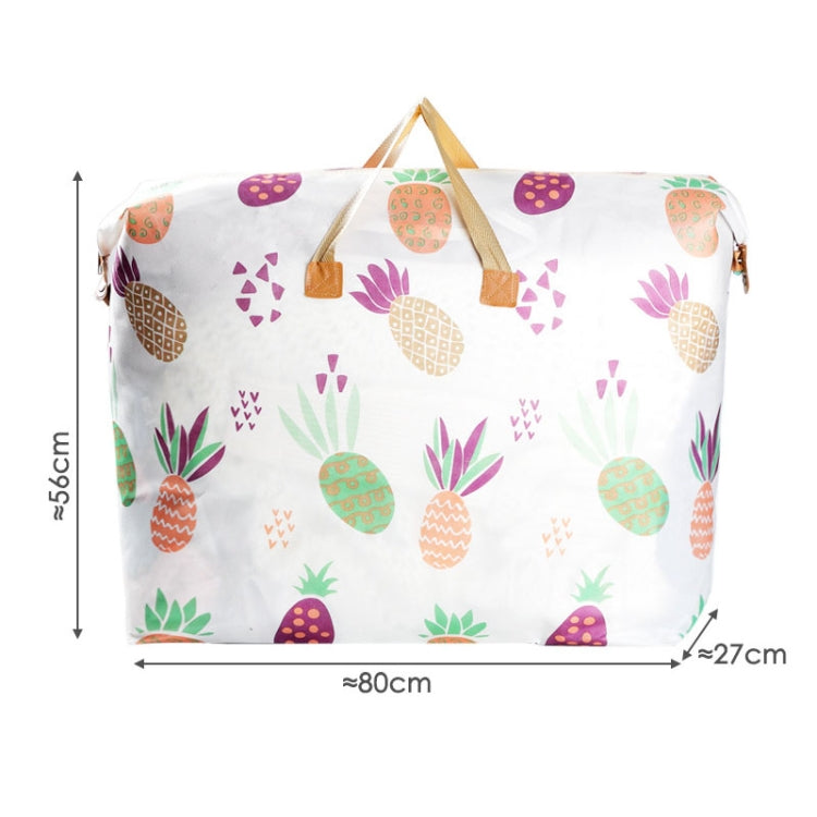 Clothes Quilt Storage Bag Large Capacity Waterproof Moistureproof Moving Luggage Bag, Style: 120L Extra Large Pineapple