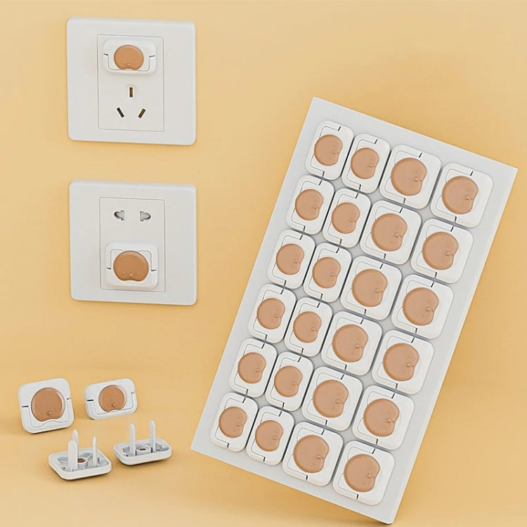 24pcs /Pack Children Anti-Shock Swivel Socket Protective Cap Power Jack Cover(Brown)