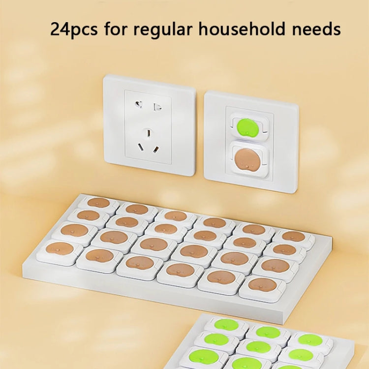 24pcs /Pack Children Anti-Shock Swivel Socket Protective Cap Power Jack Cover(Brown)