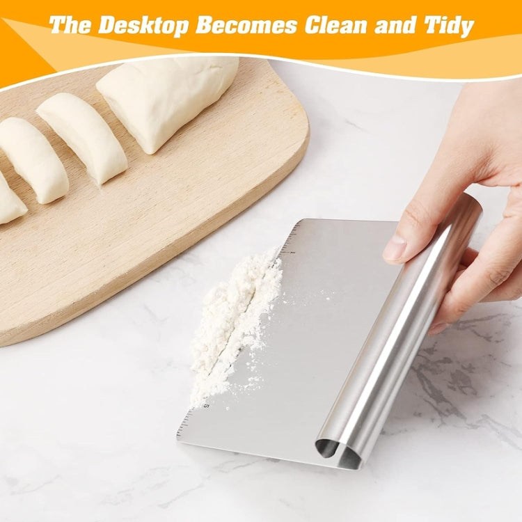 Kitchen Stainless Steel Noodle Scraper Flour Scooper With Scale