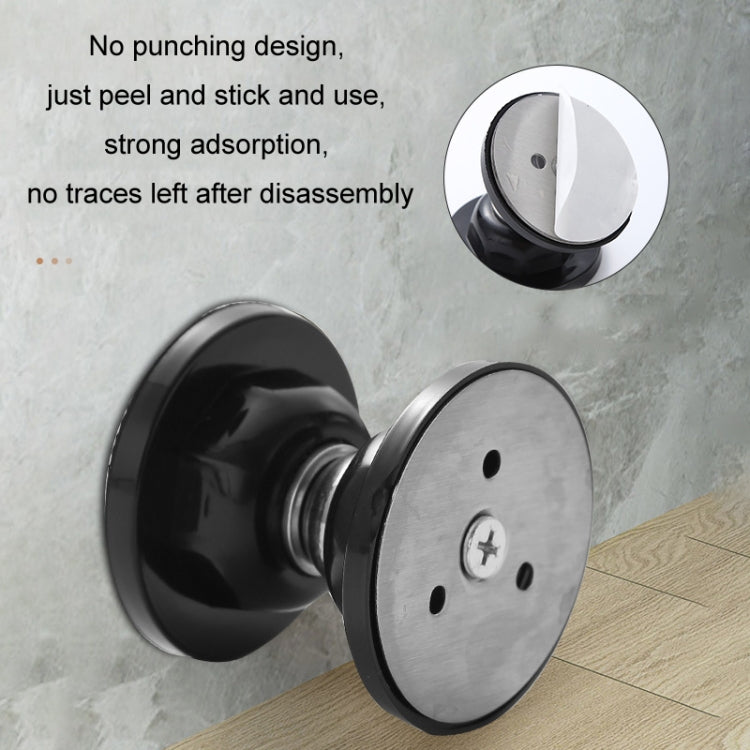 No Punching Silicone Household Strong Magnetic Silent Anti-collision Door Stopper(Black)