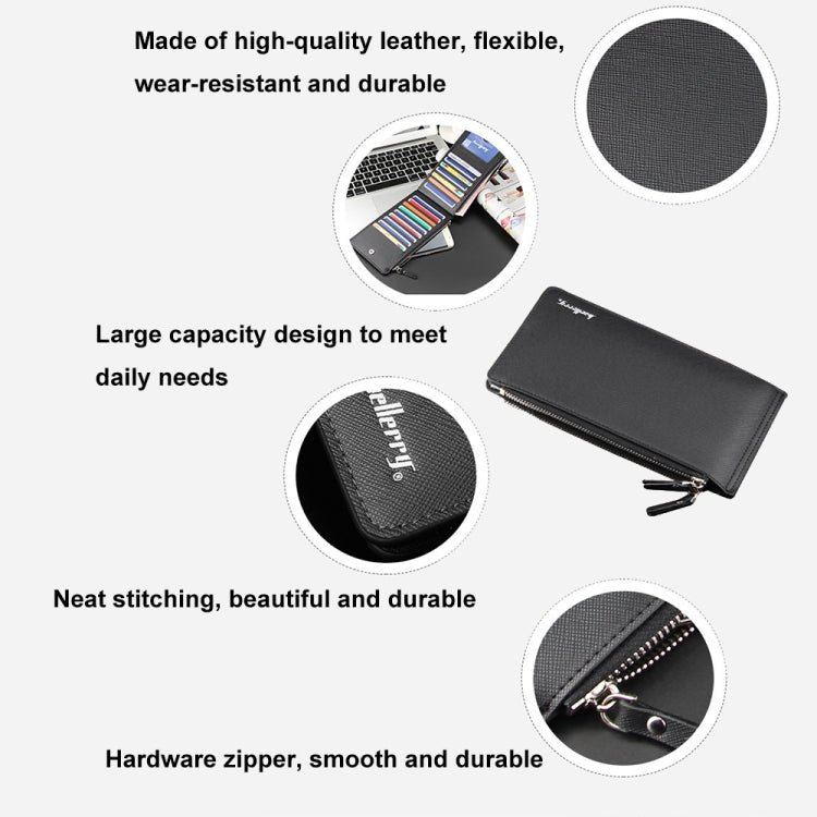 Baellerry CA013 Casual Multi-card Slot Long Wallet Multifunctional Ultra-thin Card Holder(Coffee)