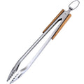Household Stainless Steel Food Clip Kitchen Baking Barbecue Clamp, Model: Acacia Wooden Handle