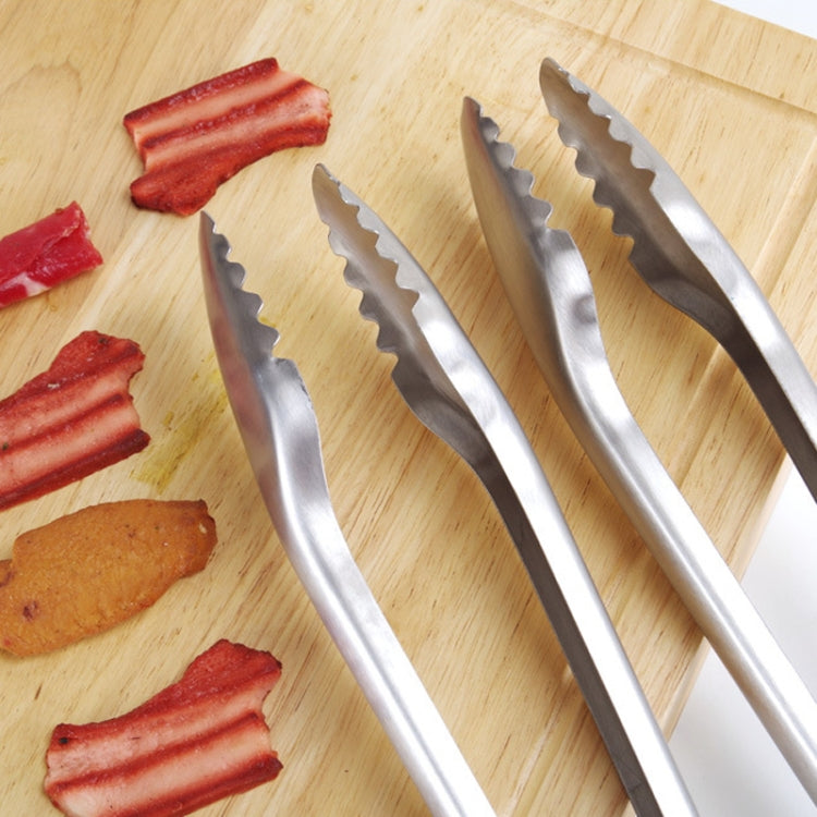 Household Stainless Steel Food Clip Kitchen Baking Barbecue Clamp, Model: Bamboo Handle