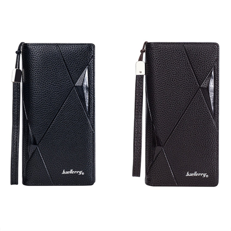 Baellerry S1240 Lychee Pattern Business Casual Zipper Long Wallet Multi-card Slot Clutch Bag(Coffee)