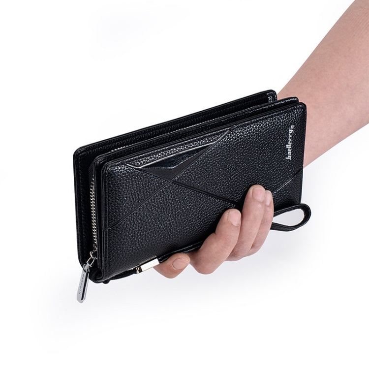 Baellerry S1240 Lychee Pattern Business Casual Zipper Long Wallet Multi-card Slot Clutch Bag(Coffee)