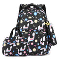 3 In 1 Kids  School Backpack Small Student Book Bag with Lunch Bag ＆ Pencil Case(Black)