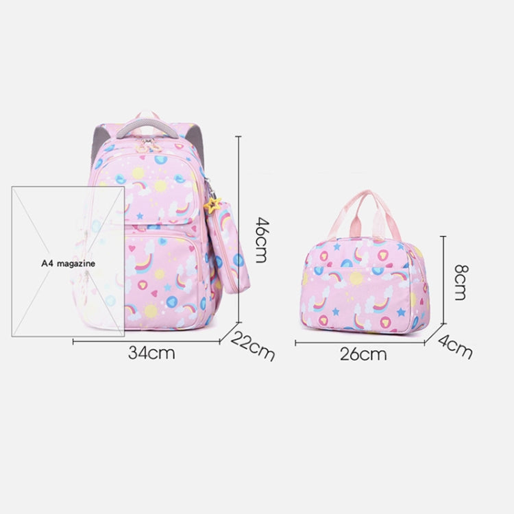 3 In 1 Kids  School Backpack Small Student Book Bag with Lunch Bag ＆ Pencil Case(Black)