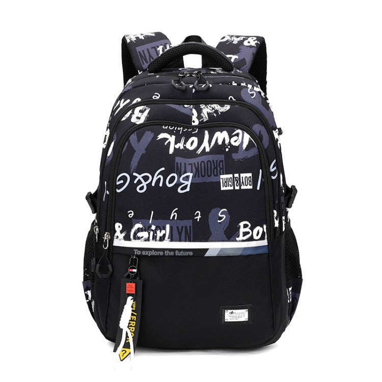 For Teens Boys Travel Laptop Backpack School Bag Casual Book Bag, Style: White Gray Letter