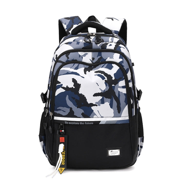 For Teens Boys Travel Laptop Backpack School Bag Casual Book Bag, Style: Blue Camouflage