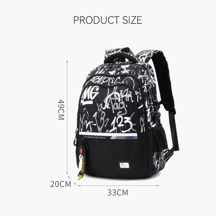 For Teens Boys Travel Laptop Backpack School Bag Casual Book Bag, Style: White Gray Letter
