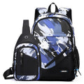 2 In 1 Men Backpack Lightweight Outdoor Daypack Boys Bookbag With Chest Bag, Spec: Blue Honeycomb