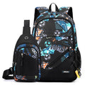 2 In 1 Men Backpack Lightweight Outdoor Daypack Boys Bookbag With Chest Bag, Spec: Green Football