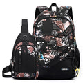 2 In 1 Men Backpack Lightweight Outdoor Daypack Boys Bookbag With Chest Bag, Spec: Brown Football