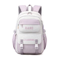 Contrast Color Casual Backpack College School Bag 15.6-inch Laptop Bag(Purple white)