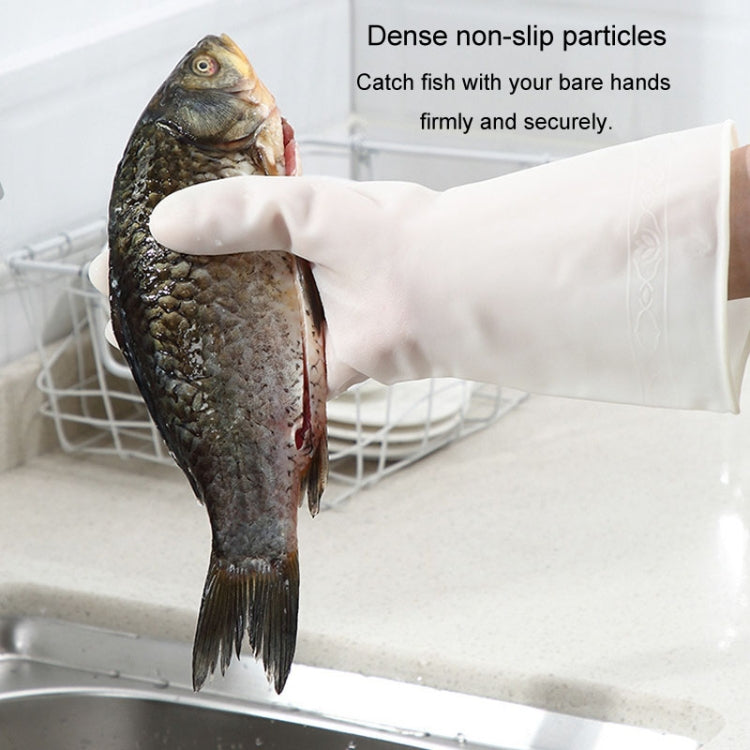 Waterproof Kitchen Dishwashing Gloves Household PVC Non-slip Laundry Housework Gloves, Size: M