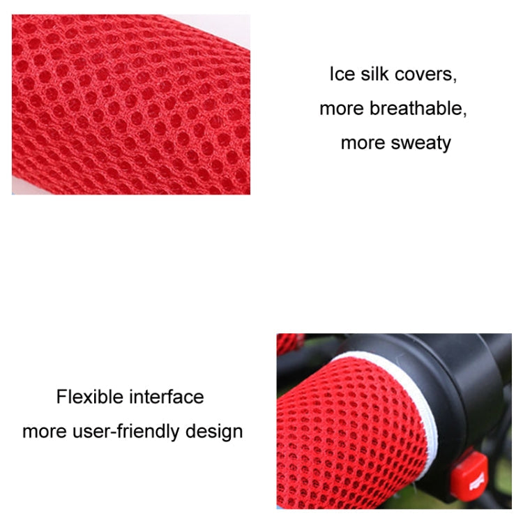 Summer Ice Silk Sweat-absorbent Breathable Electric Vehicle Grips, Color: Navy Blue