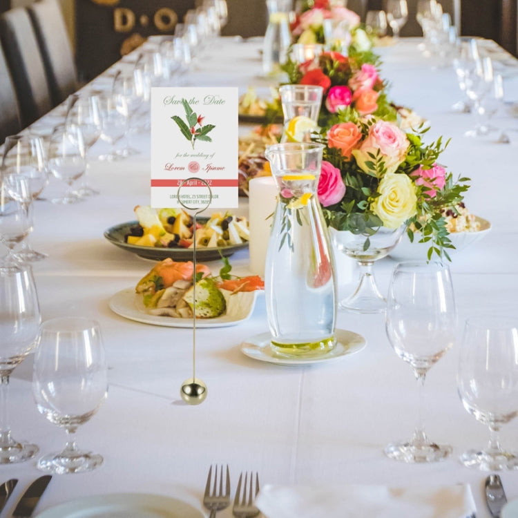 Hotel Stainless Steel Table Number Plate Restaurant Wedding Menu Holder Number Clip, Color: Gold