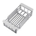 Kitchen Drainage Rack Stainless Steel Retractable Sink Shelf Flatware Storage Organizer, Specification: Small Gray