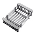 Kitchen Drainage Rack Stainless Steel Retractable Sink Shelf Flatware Storage Organizer, Specification: Large Gray