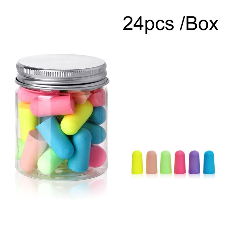 24pcs /Box Memory Foam Earplugs Student Dormitory Sleeping Noise Reduction Soundproof Earplugs(Mixed Colors)