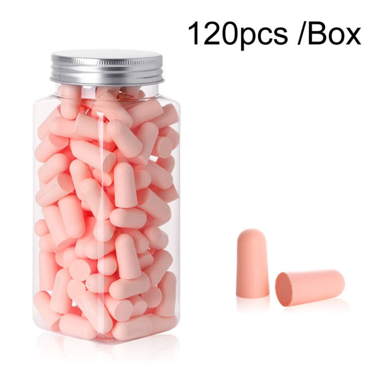 120pcs /Box Memory Foam Earplugs Student Dormitory Sleeping Noise Reduction Soundproof Earplugs(Pink)