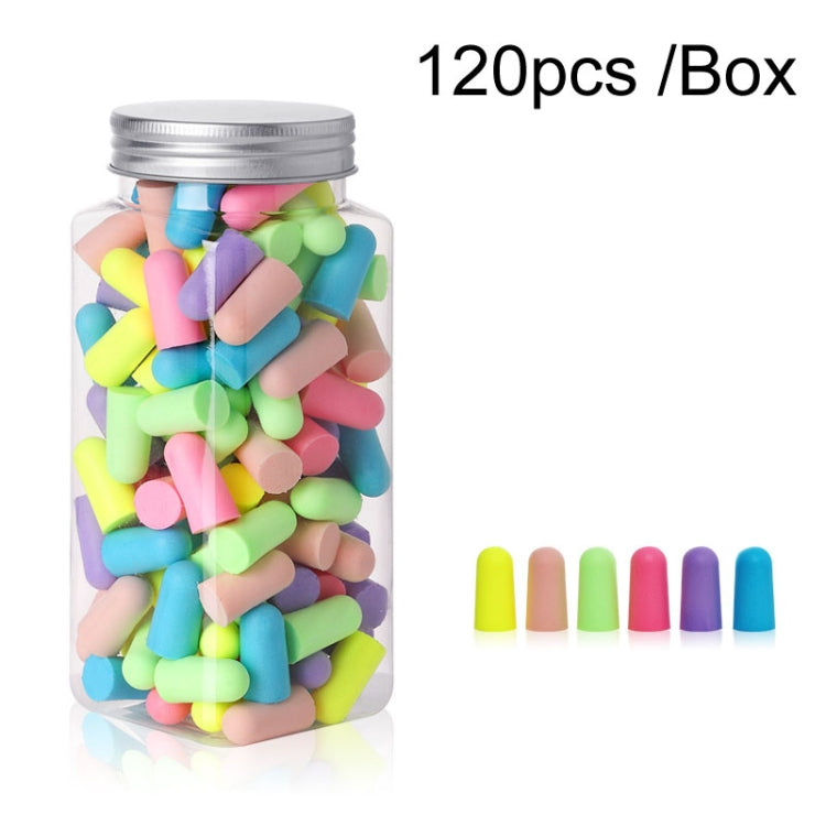 120pcs /Box Memory Foam Earplugs Student Dormitory Sleeping Noise Reduction Soundproof Earplugs(Mixed Colors)