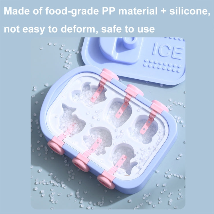 Boat Shape Cartoon Silicone Ice Mold DIY Ice Cream Popsicle Molds(Blue)