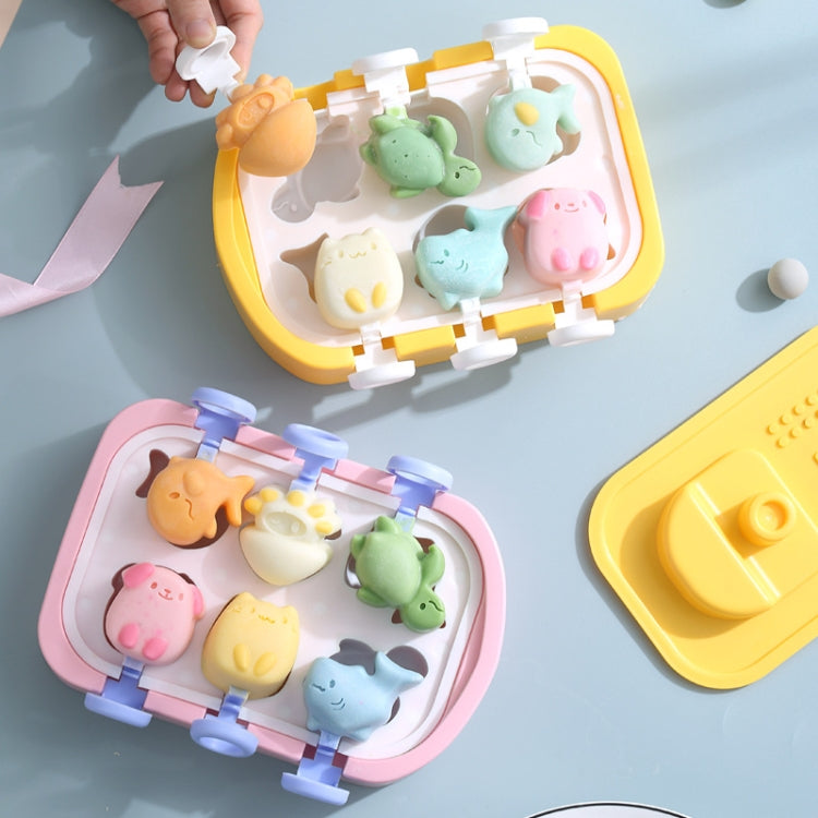 Boat Shape Cartoon Silicone Ice Mold DIY Ice Cream Popsicle Molds(Blue)