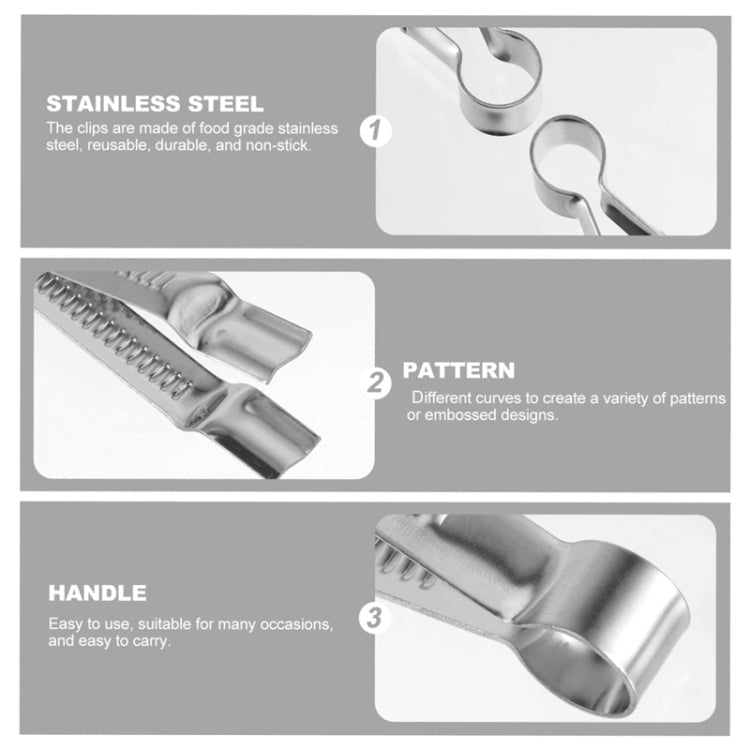 2pcs Stainless Steel Cake Lace Clip Pastry Cake Clamp Baking Tools, Model: C105-1 Triangle