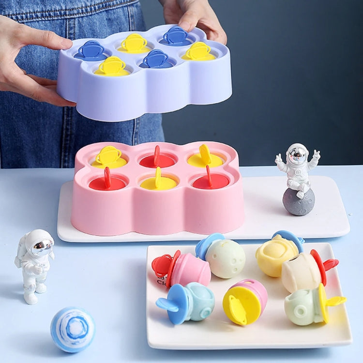 Astronaut Silicone Ice Mold Homemade DIY Popsicle Ice Cream Cartoon Mold(Pink)