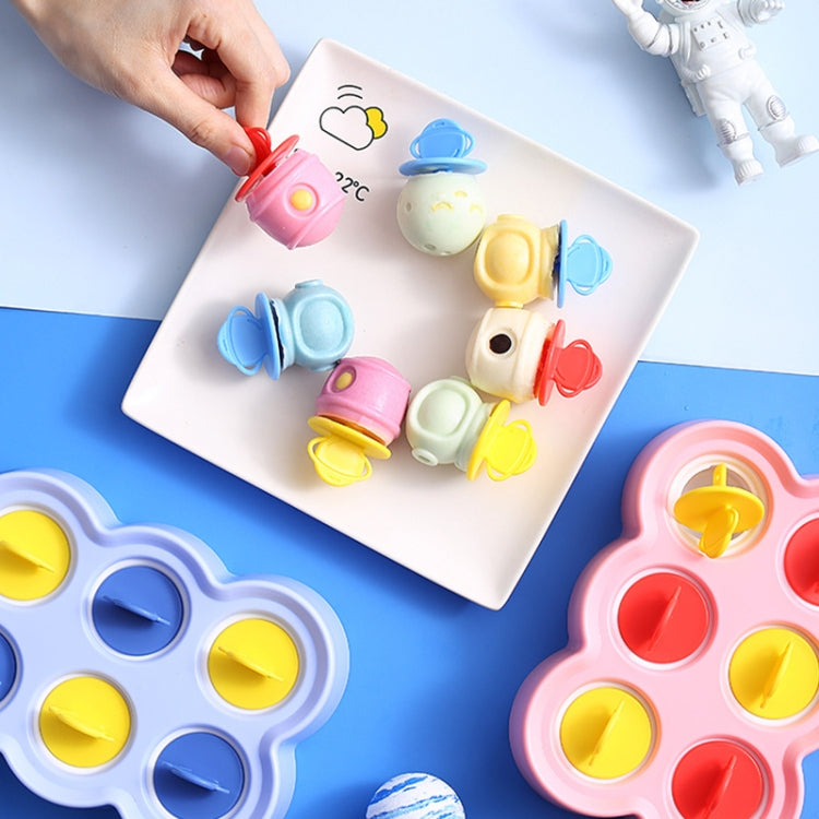 Astronaut Silicone Ice Mold Homemade DIY Popsicle Ice Cream Cartoon Mold(Blue)