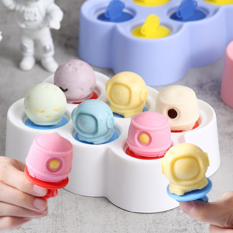 Astronaut Silicone Ice Mold Homemade DIY Popsicle Ice Cream Cartoon Mold(Pink)