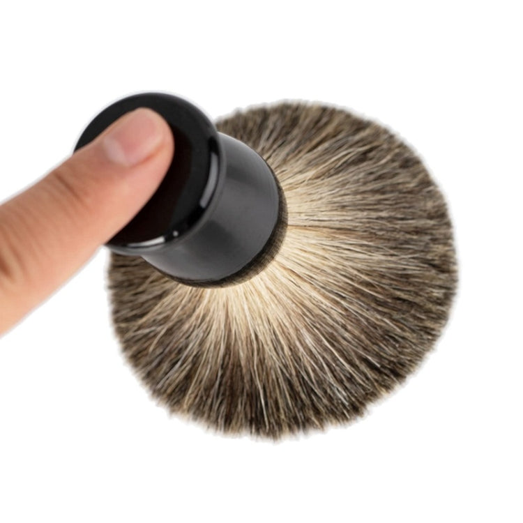 3pcs /Set Men Foam Manual Wooden Handle Beard Brush Set, Color: Nylon Wool Black