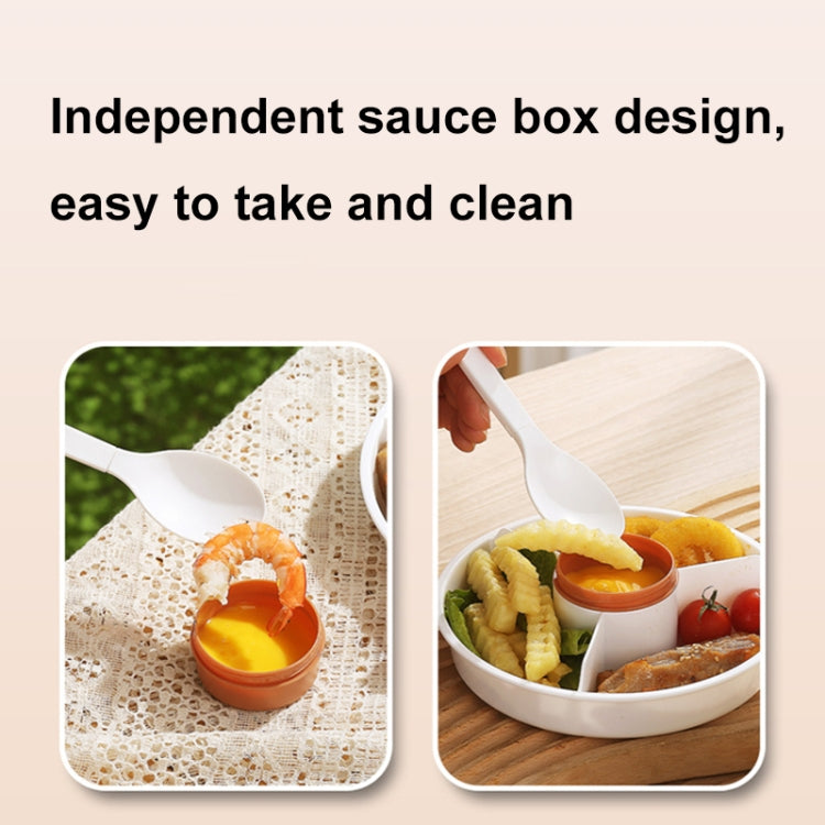 1100ml Cartoon Round Microwaveable Bento Box Outdoor Student Lunch Box(Space Blue)