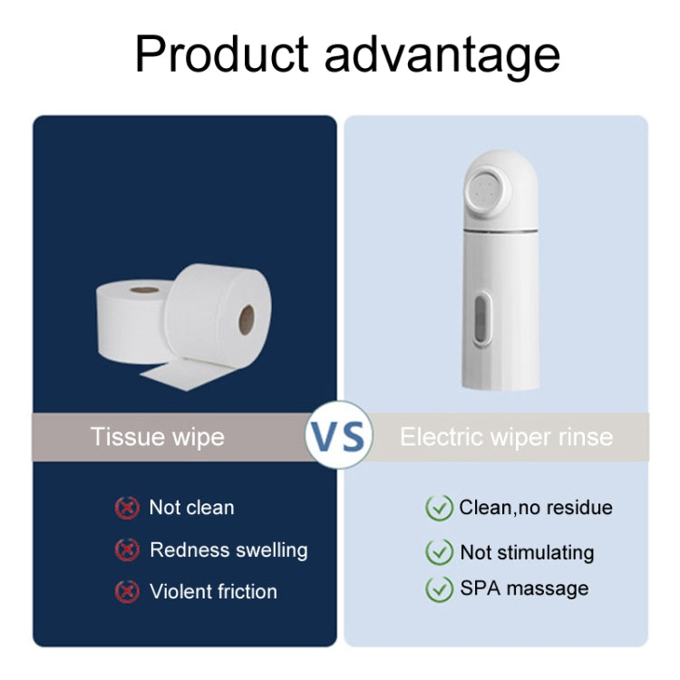 Female Handheld Mini External Vaginal Wash Maternity Portable Electrical Feminine Cleanser, Model: Lightless Model+Bottle