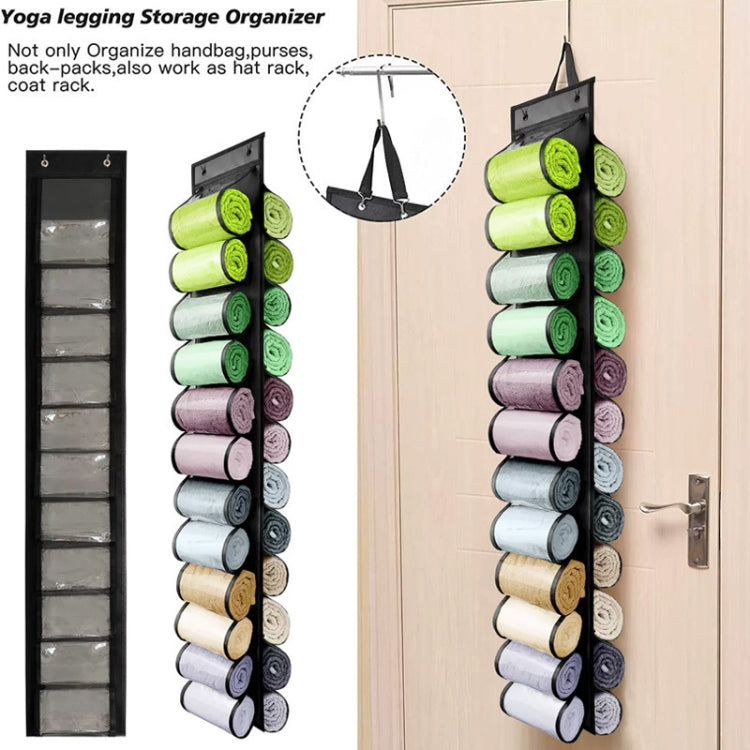 Double-Sided 24 Grids Storage Hanging Bag Hanging Storage Closet Behind Door Storage Organizer(Grey)