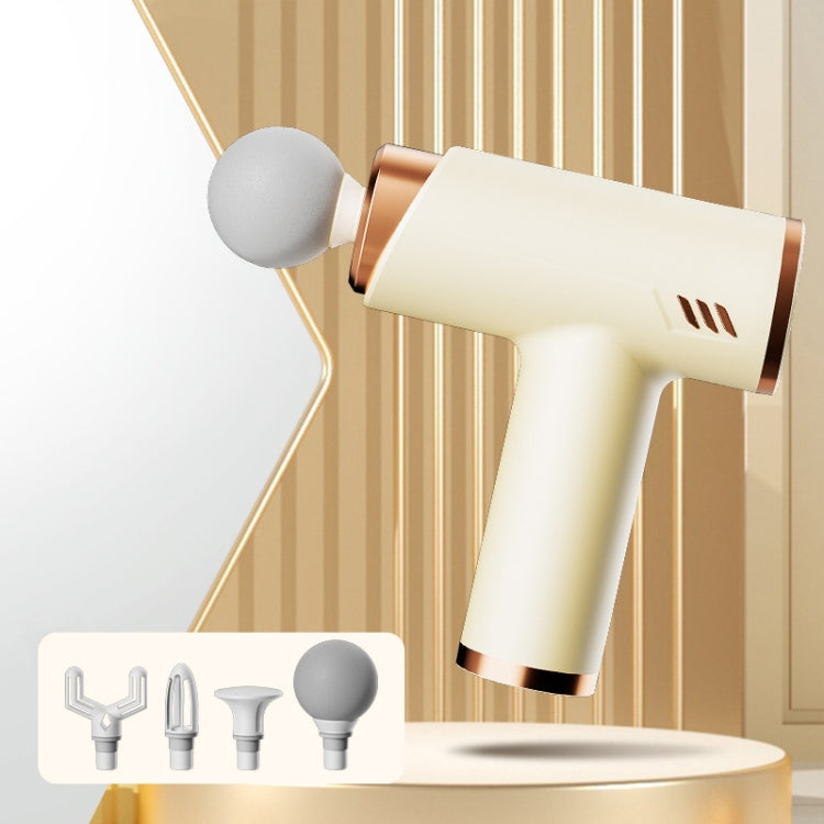 LCD Variable Frequency Silent Fascia Gun High Frequency Vibration Muscle Relaxation Massager(Khaki)