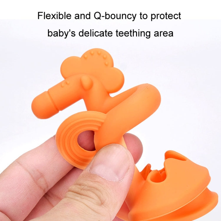 Silicone Baby Teether Anti-Eating Hand Bracelets Baby Teething Stick Toy, Color: Pony Orange