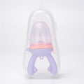 Baby Pacifier Fruit Vegetable Auxiliary Feeder Cute Deer Fruit Bite Pouch Teething Stick, Color: With Box Purple