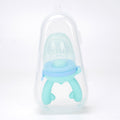 Baby Pacifier Fruit Vegetable Auxiliary Feeder Cute Deer Fruit Bite Pouch Teething Stick, Color: With Box Blue