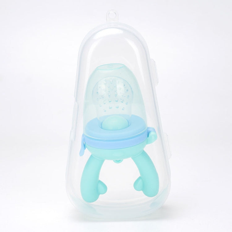 Baby Pacifier Fruit Vegetable Auxiliary Feeder Cute Deer Fruit Bite Pouch Teething Stick, Color: With Box Blue